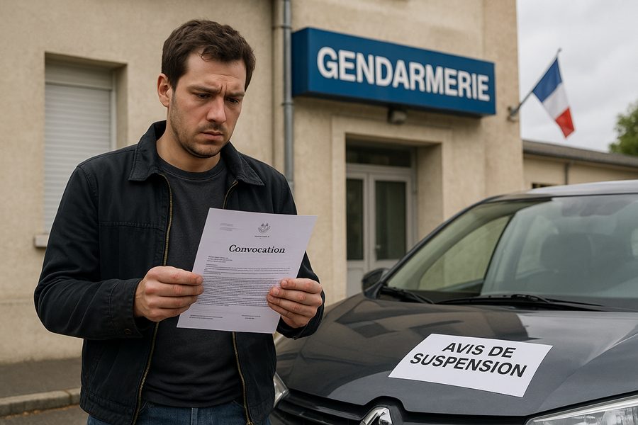 Convocation à la gendarmerie après une suspension de permis