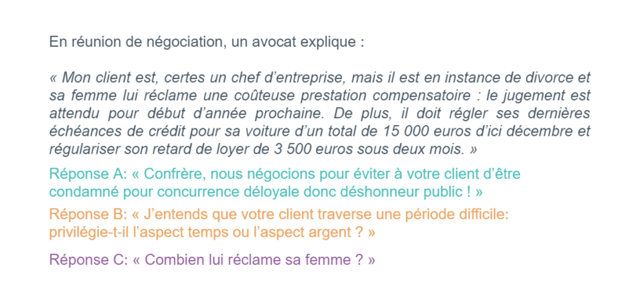 s'adresser à votre client