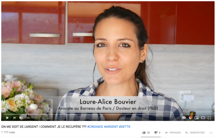 chaîne youtube avocat - maître laure alice bouvier