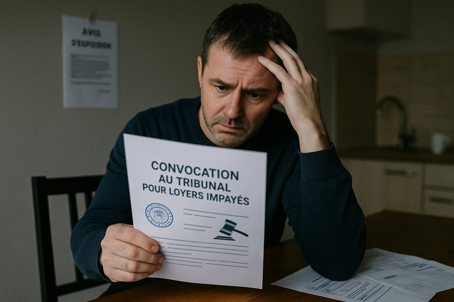 Convocation au tribunal pour loyer impayé