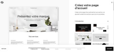 Personnalisation d’un template sur Squarespace
