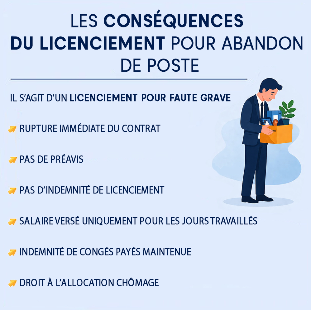 abandon-de-poste-conséquences licenciement